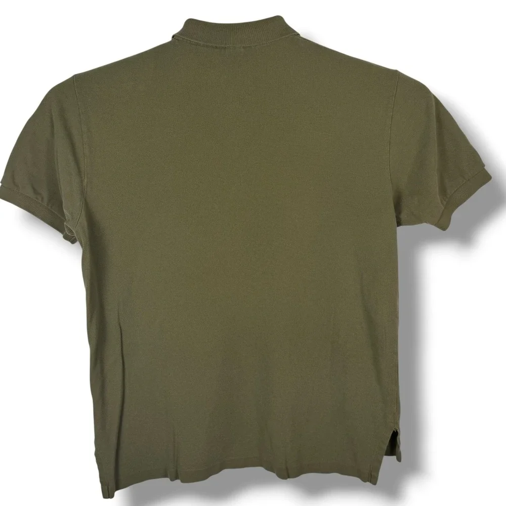 Polo Ralph Lauren Polo Shirt Mens L Olive Green Classic Pique Cotton Pony Prep